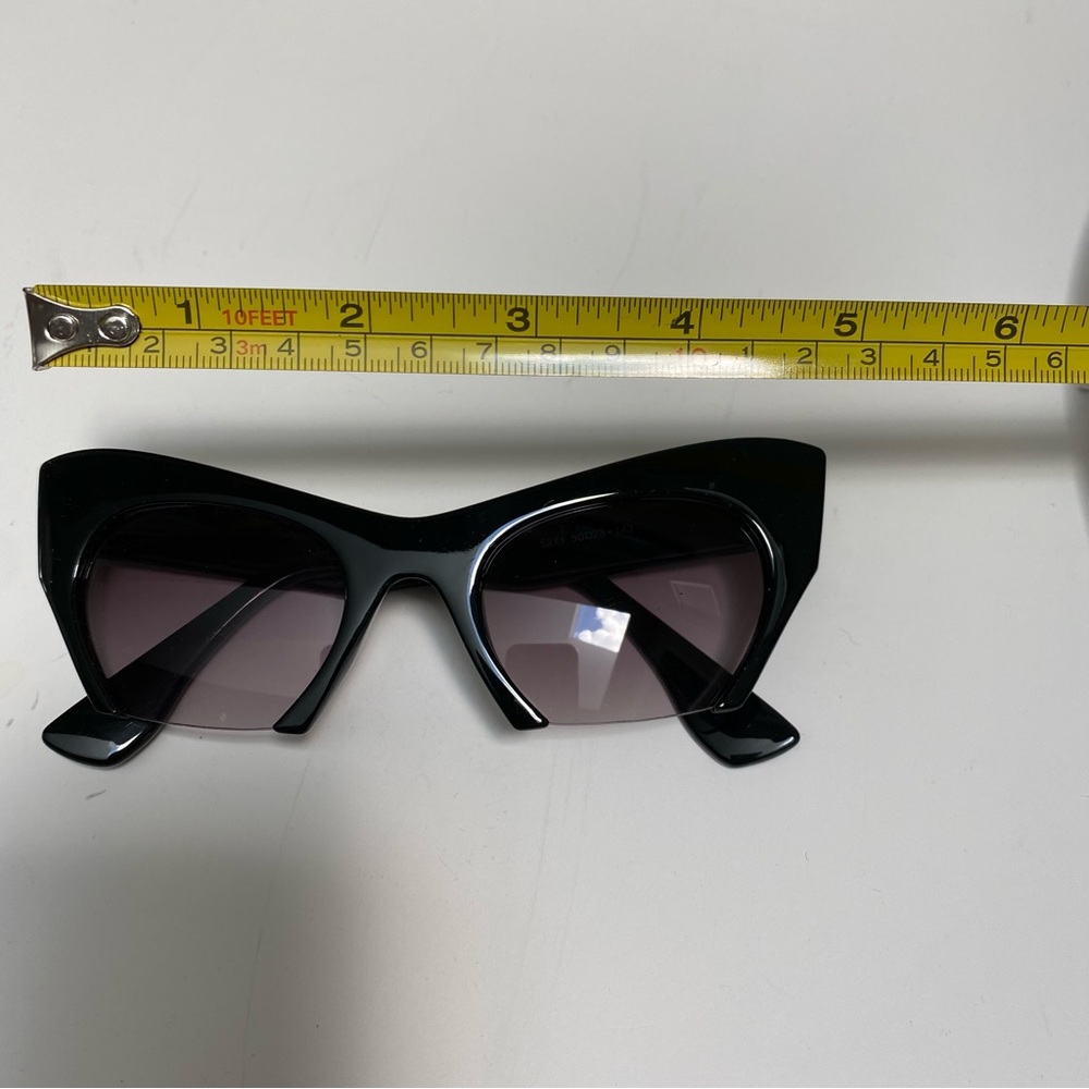 Shein Black Cat-Eye Style partial rim Sunglasses - Picture 8 of 8